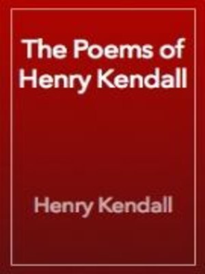 cover image of The Poems of Henry Kendall